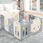 Dreamade parc bb pliable en plastique barrire de scurit enfant avec jouets centre dactivits pliante ...