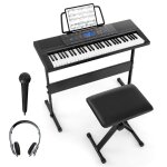 Dreamade piano numrique clavier electrique 61 touches avec tabouret pliable microphone casque support ...