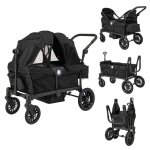 Dreamade poussette pliante pour 2 enfants landau avec poignées réglables ceinture de sécurité pour bébés ... Dreamade poussette pliante pour 2 enfants landau avec poignées réglables ceinture de sécurité pour bébés ...
