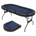 Dreamade table de poker ovale pliable pour 8 joueurs table de poker texas hold?em pliante avec rebord ... Dreamade table de poker ovale pliable pour 8 joueurs table de poker texas hold?em pliante avec rebord ...