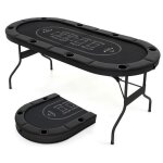 Dreamade table de poker ovale pliable pour 8 joueurs table de poker texas hold?em pliante avec rebord ... Dreamade table de poker ovale pliable pour 8 joueurs table de poker texas hold?em pliante avec rebord ...