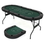 Dreamade table de poker ovale pliable pour 8 joueurs table poker texas hold?em pliante avec rebord rembourr ...