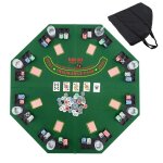 Dreamade tapis de poker pliant 120 cm pour texas holdem table de poker portable 8 joueurs avec sac de ...