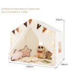 Dreamade tente de jeu pour enfants avec 3 fentres et tapis maison de jeu avec lumires et guirlandes ...