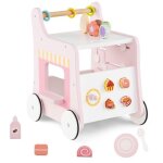 Dreamade trotteur en bois pour enfant de 1�an + chariot � glaces multifonctionnel avec accessoires gourmands ...