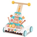 Dreamade trotteur en bois jouet de marche montessori � hauteur r�glable jouet � pousser assis - debout ...