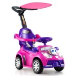 Dreamade voiture � pousser pour enfants jouet 3 en 1 avec toit r�glable lumi�re & rangement sous si�ge ...
