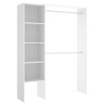 Dressing extensible - blanc mélaminé - 1 colonne et 2 penderies - l139. 5 x p40 x h187 cm Dressing extensible - blanc mélaminé - 1 colonne et 2 penderies - l139. 5 x p40 x h187 cm