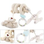 Drfeify jouet de rail de poussette jouet denroulement de lit en spirale en peluche doux ours lapin pour ...