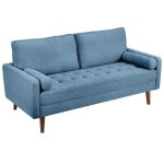 Dripex canap 3 places en tissu lin bleu pour salonchambre  couchercanap scandinavepied en bois massif77x173 ...