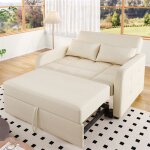 Dripex canap� convertible avec deux coussinscanap� - lit 2 plances en lin moderne avec dossier r�glablebeige ...