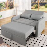 Dripex canap� convertible avec deux coussinscanap� - lit 2 plances en lin moderne avec dossier r�glablegris ...