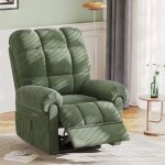 Dripex fauteuil de relax lectrique en velours ctel vertfauteuil canap rglable 90  150 pour salonchambre ...