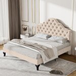 Dripex lit capitonné en tissus velours 140×190cm avec sommier à lattes lit adulte avec tête de lit réglable ... Dripex lit capitonné en tissus velours 140×190cm avec sommier à lattes lit adulte avec tête de lit réglable ...
