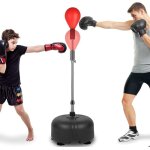 Dripex sac de frappe - boxe punching ball sur pied enfant - hauteur rglable 135 - 155 cm - rouge