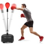 Dripex sac de frappe boxe sur pied punching ball avec hauteur rglable pour adulte enfant - rouge