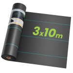 Dripex toiles de paillage 3m x 10m toile anti mauvaises herbes jardin 90g / m2 geotextile contre les ...