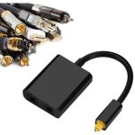 Dual port optique toslink digital audio splitter adaptateur c�ble audio c�ble audio fibre optique 1 en ...
