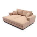 Duo de m�ridiennes fabien combinables en canap� profond velours c�tel� beige