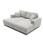 Duo de m�ridiennes fabien combinables en canap� profond velours c�tel� gris clair