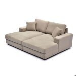 Duo de m�ridiennes fabien combinables en canap� profond velours taupe