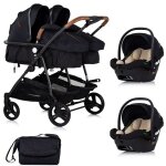 Duo smart poussette jumeaux ou enfants rapprochs largeur 79 cm noir + 2 cosy i - size noir