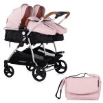Duo smart poussette jumeaux ou enfants rapproch�s largeur 79 cm rose sans cosy