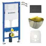 Duofix basic �l�ment de b�ti - support + wc suspendu sofi slim golden never die sans rebord + plaque ...