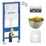 Duofix basic �l�ment de b�ti - support + wc suspendu sofi slim golden never die sans rebord + plaque ...