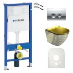 Duofix basic �l�ment de b�ti - support + wc suspendu sofislim goldennever die sans rebord + plaque de ...