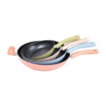 Durandal �quilibre po�le antiadh�sive � frire compatibles tous feux coloris pastel - lot de 4