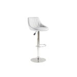 Dustin tabouret de bar en acier - rev�tement simili blanc - contemporain - l 45 x p 47 cm