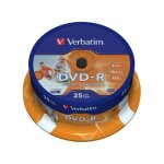 Dvd - r verbatim - spindle de 25 - inkjet matt printable - 16x - 4. 7 go