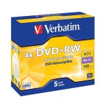Dvd + rw - verbatim - 4x - 4. 7 go - boitier cristal (pack de 5)