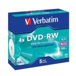 Dvd - rw verbatim - pack de 5 - 4x - 47 go - botier crystal