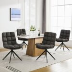 Dyhom chaises de salle  manger lot de 4 chaises rembourres en tissu chaises de cuisine pivotantes grises ...