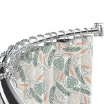 Dyhome barre de rideau de douche rglable et flexible  installer par perage (argent)