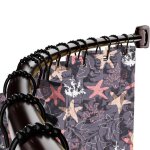 Dyhome barre de rideau de douche rglable et flexible  installer par perage (marron)