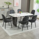 Dyhome chaises de cuisine modernes (lot de 6) chaises de salle  manger en cuir pu avec pieds en mtal ...