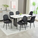Dyhome chaises de cuisine modernes (lot de 6) chaises de salle  manger en cuir pu avec pieds en mtal ...
