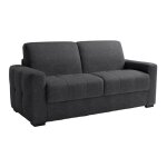 Dylane - canapé 3 places convertible rapido tissu capitonné gris anthracite matelas 22 cm Dylane - canapé 3 places convertible rapido tissu capitonné gris anthracite matelas 22 cm