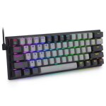 E - yooso petit clavier mcanique filaire 61 touches interrupteur rouge silencieux clairage rvb 60% ...