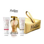 Eau de parfum - montana - suggestion eau dor - 100ml - lait parfumée 100ml - gel douche 100ml Eau de parfum - montana - suggestion eau dor - 100ml - lait parfumée 100ml - gel douche 100ml