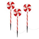 Ecd germany set de 3 led lollipop decoration de no�l 60 led 3m 8 modes minuterie fonctionne sur piles ...