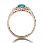 Ecelen bague femme vintage?anneau non ajustable avec pierre bleue et cristaux brillants?plusieurs tailles?styl ...