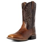 Ecelen - bottes cowboy homme western vintage - bottes  bout large avec broderie rtro - cuir synthtique ...
