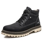 Ecelen bottines homme type martin ? style rtro outdoor ? antidrapantes et rsistantes ? noir