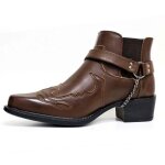 Ecelen bottines homme type martin ? talon moyen style rtro ? bottes courtes dcontractes ? caf