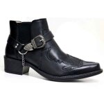 Ecelen bottines homme type martin ? talon moyen style rtro ? bottes courtes dcontractes ? noir