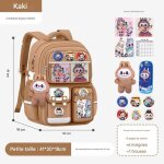 Ecelen cartable scolaire labubu enfant primaire ? grand sac  dos lger antireflet ? garon fille - marron ...